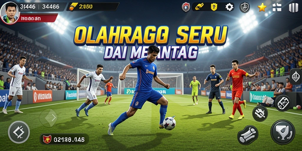 Tampilan utama gameplay 3446 dengan aksi olahraga yang intens.
