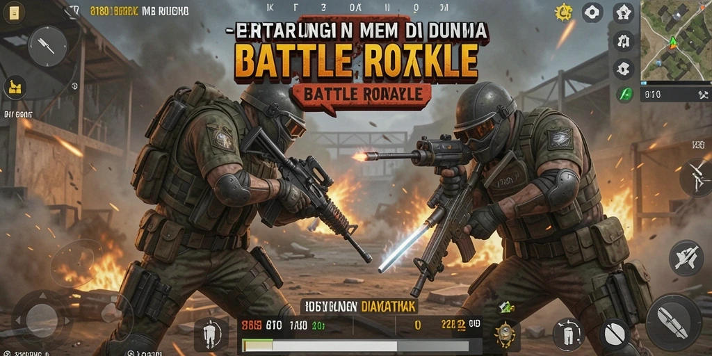 Screenshot utama 8180 menampilkan aksi menegangkan dalam permainan Battle Royale.