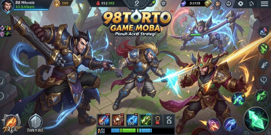 Gameplay seru dalam pertempuran MOBA yang menegangkan.