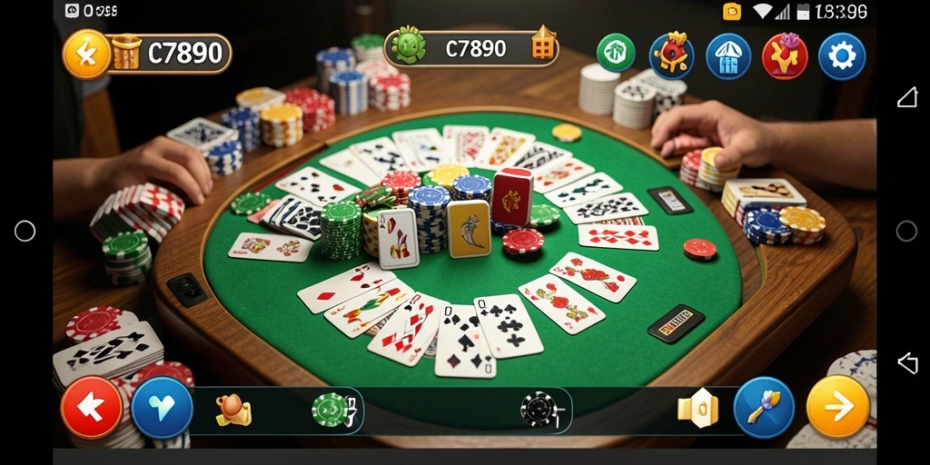 Screenshot gameplay C7890 yang menunjukkan keseruan bermain Gaple.