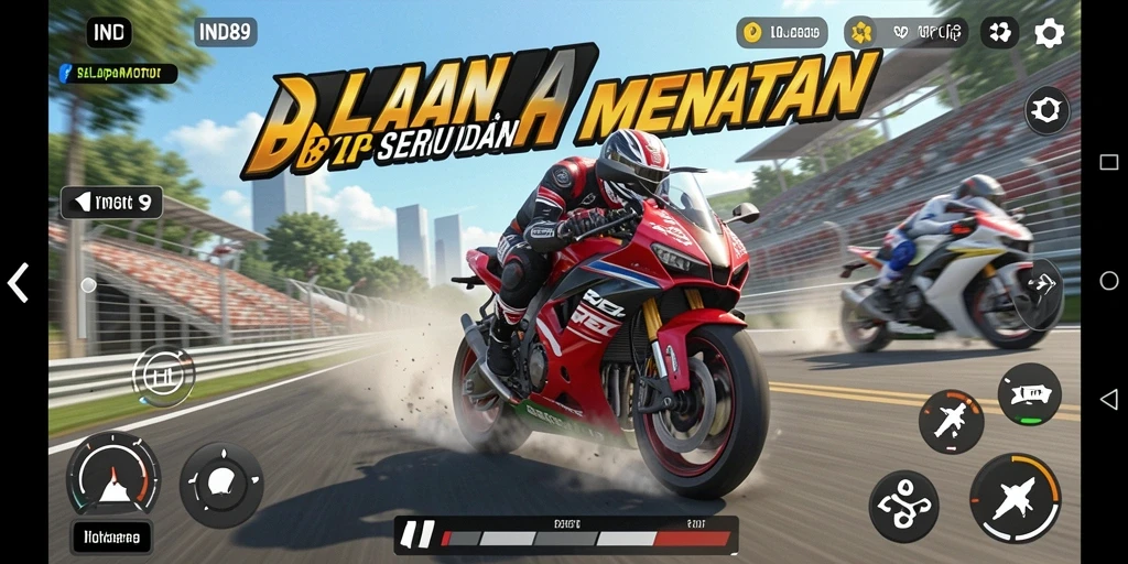 Tampilan menarik dari gameplay balapan motor IND89.
