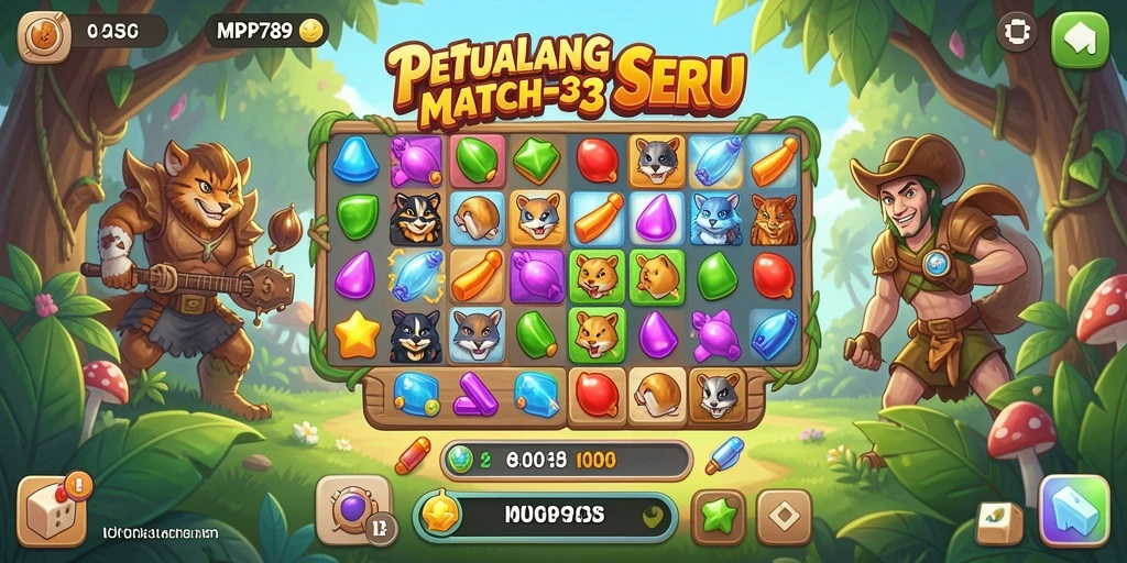 Screenshot gameplay MVP789 dengan tantangan Match-3 yang seru.