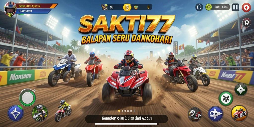 Screenshot menampilkan gameplay balapan yang seru dan menegangkan.