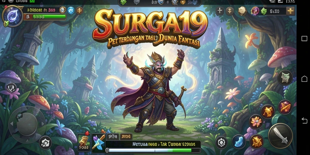 Tampilan gameplay SURGA19 yang penuh aksi dalam dunia petualangan.