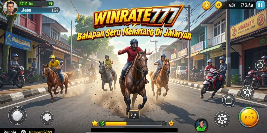 Tampilan screenshot <strong>WINRATE777</strong> menampilkan aksi balapan mendebarkan di lintasan.